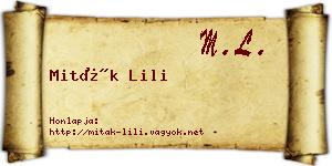 Miták Lili névjegykártya